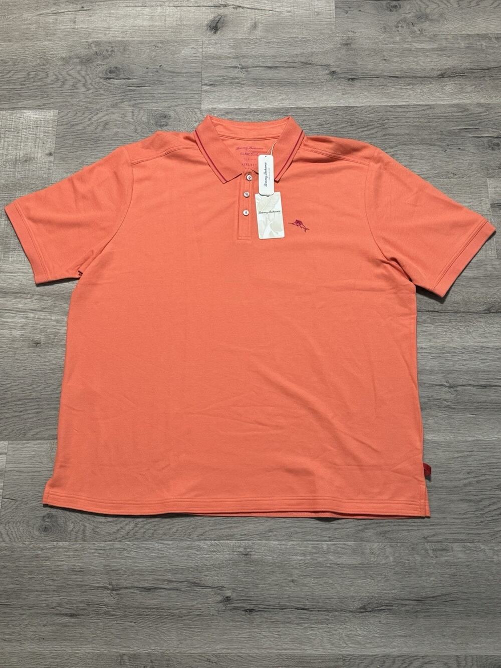 NWT Tommy Bahama Island Zone Emfielder Clubhouse Polo Shirt 3XL Supima Coral